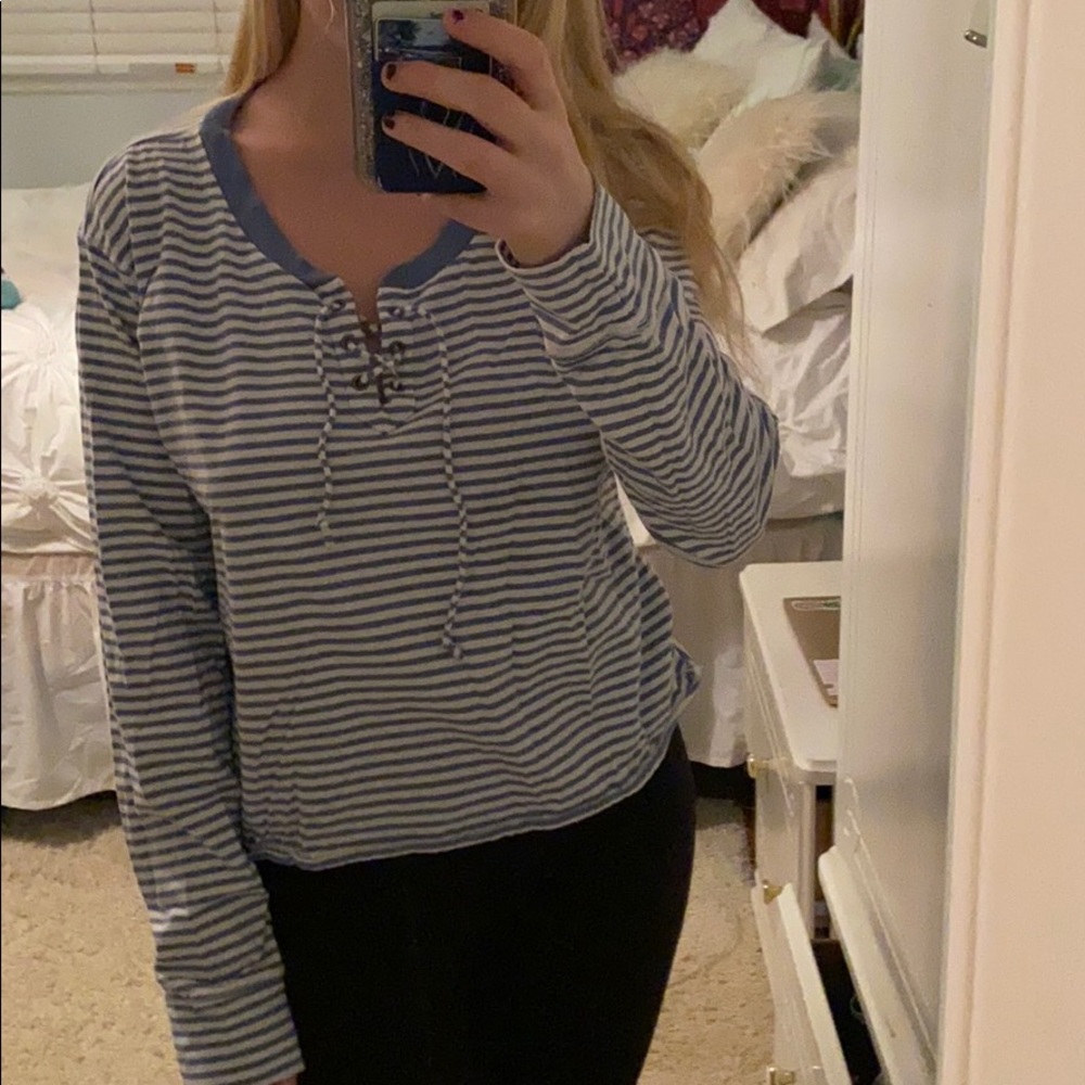 Blue striped hollister shirt